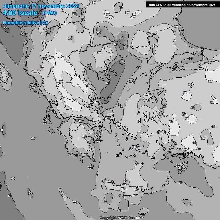 Modele GFS - Carte prvisions 