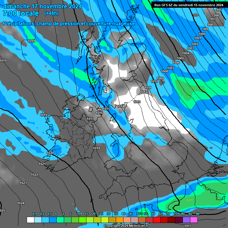 Modele GFS - Carte prvisions 