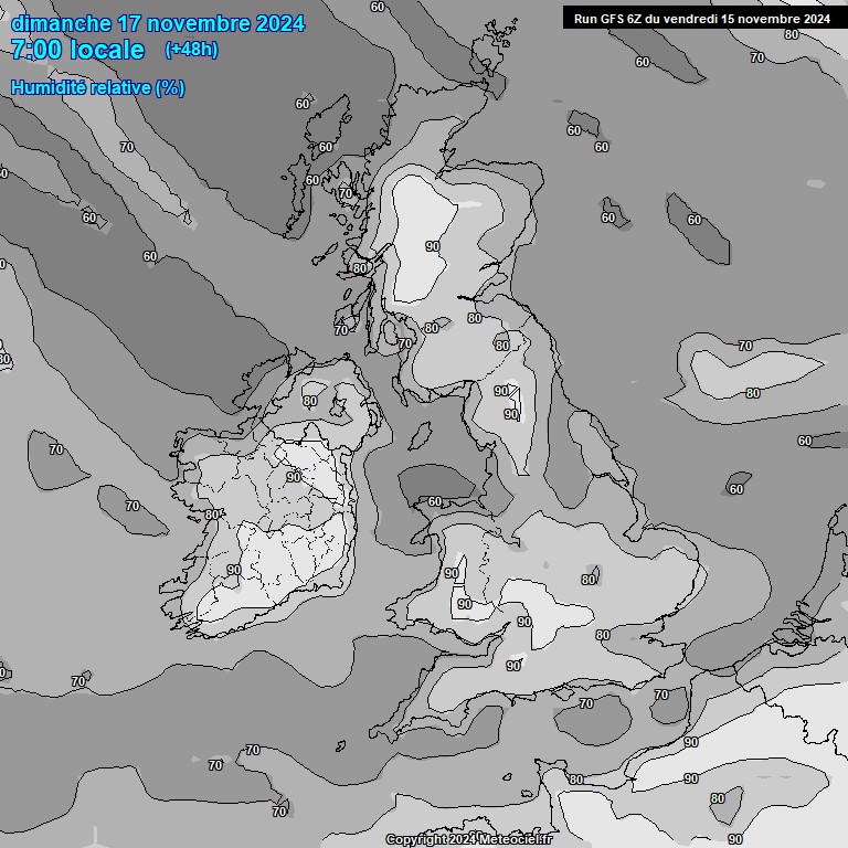 Modele GFS - Carte prvisions 