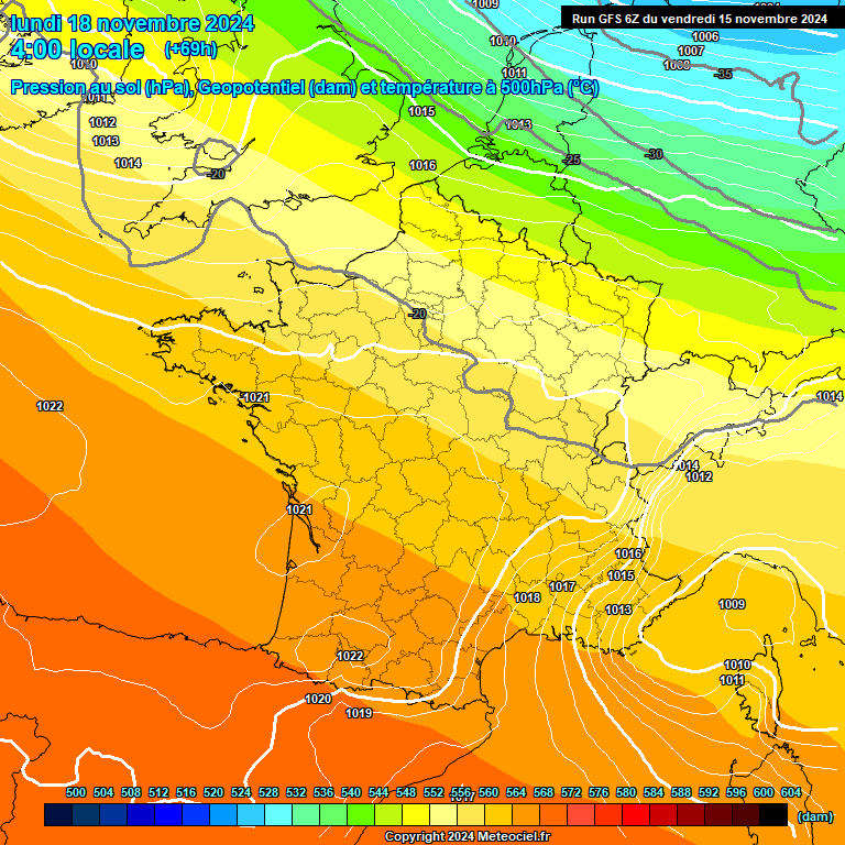 Modele GFS - Carte prvisions 