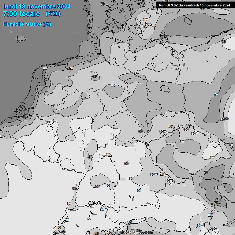 Modele GFS - Carte prvisions 