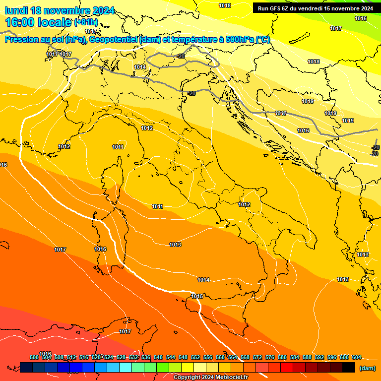 Modele GFS - Carte prvisions 