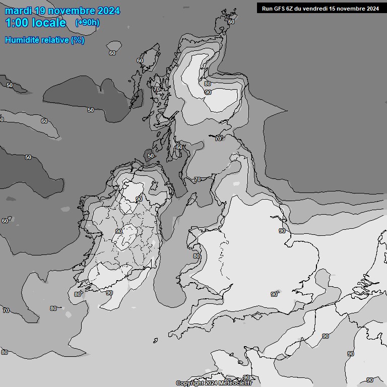 Modele GFS - Carte prvisions 