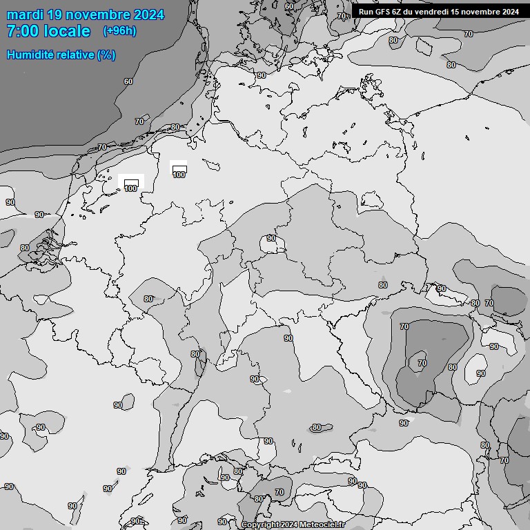 Modele GFS - Carte prvisions 