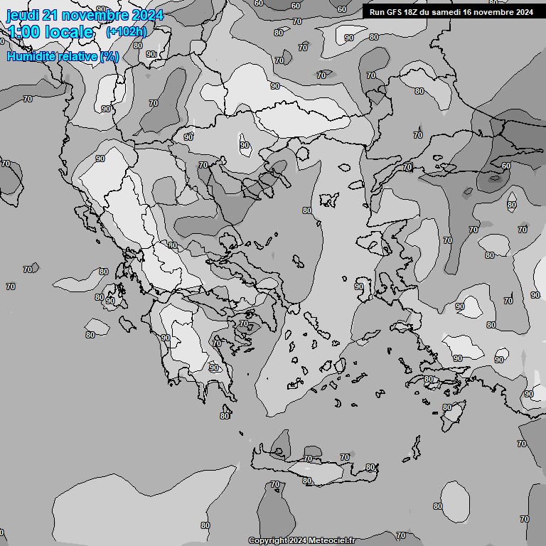 Modele GFS - Carte prvisions 