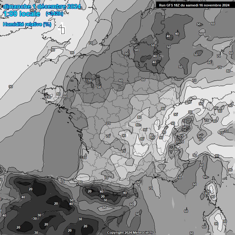 Modele GFS - Carte prvisions 