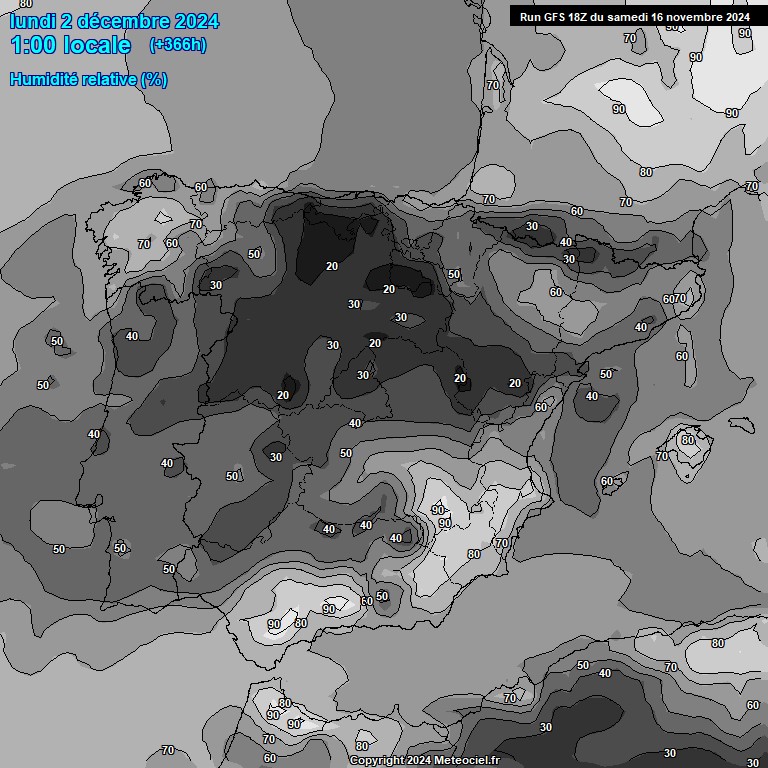 Modele GFS - Carte prvisions 