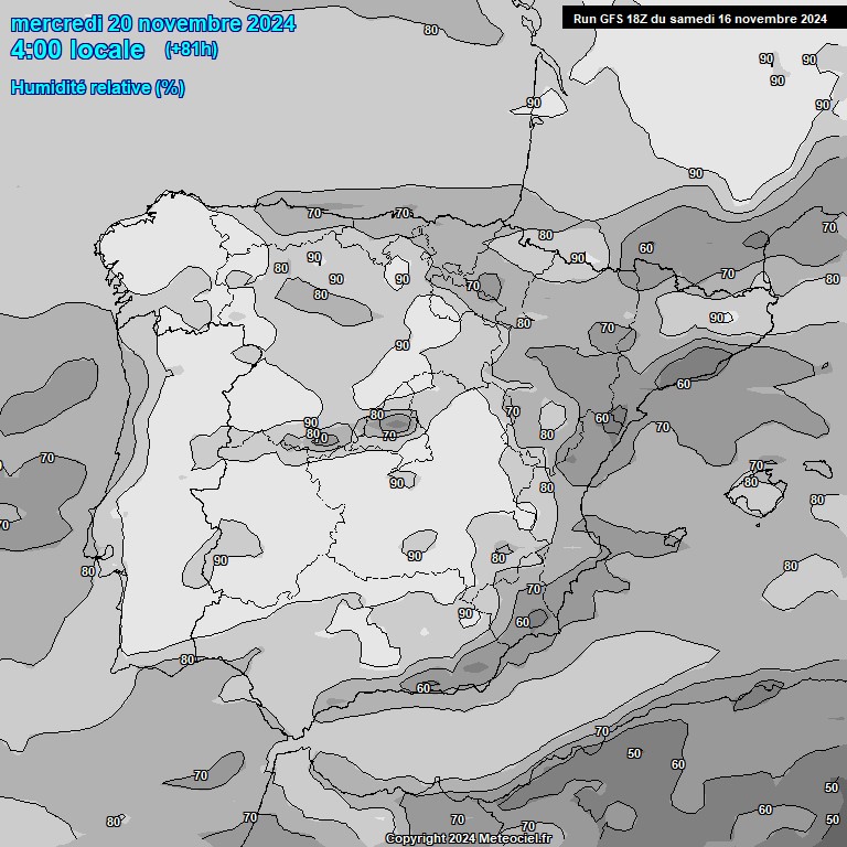 Modele GFS - Carte prvisions 