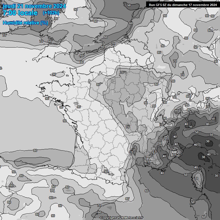 Modele GFS - Carte prvisions 