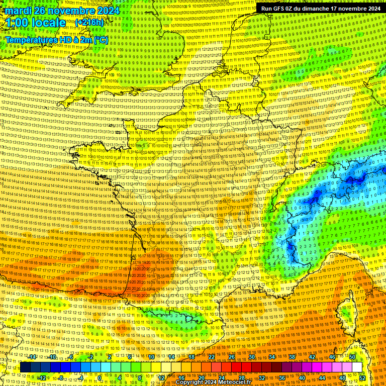 Modele GFS - Carte prvisions 