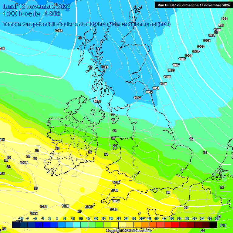 Modele GFS - Carte prvisions 