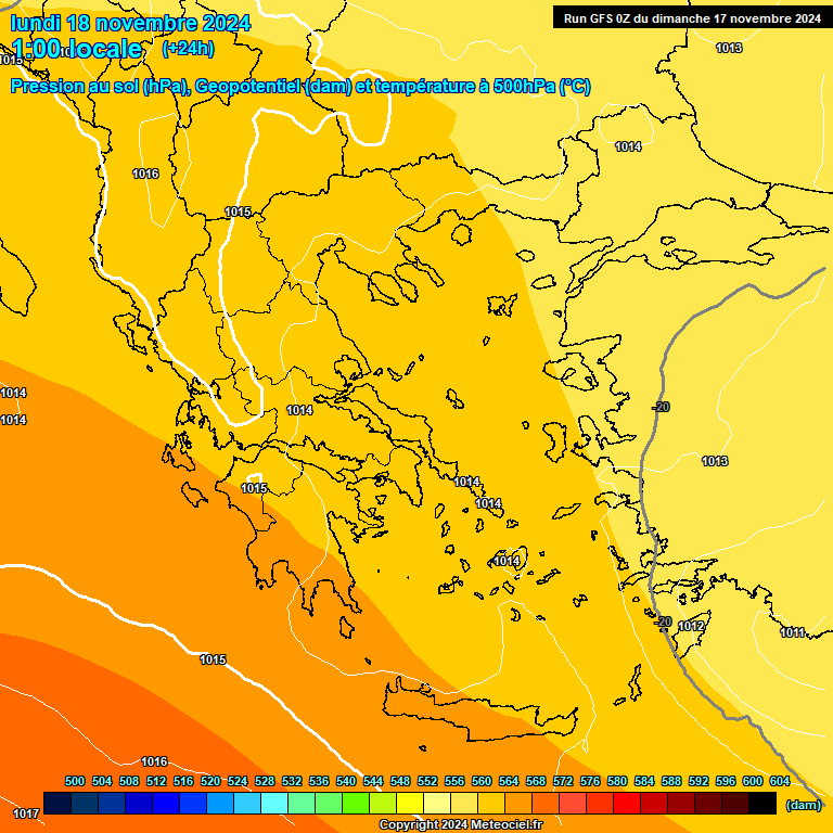 Modele GFS - Carte prvisions 