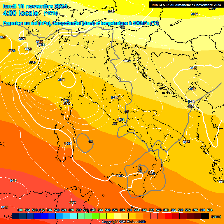 Modele GFS - Carte prvisions 