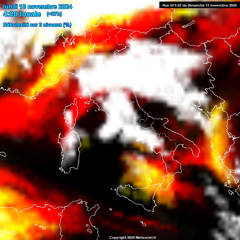 Modele GFS - Carte prvisions 