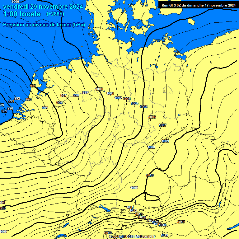 Modele GFS - Carte prvisions 