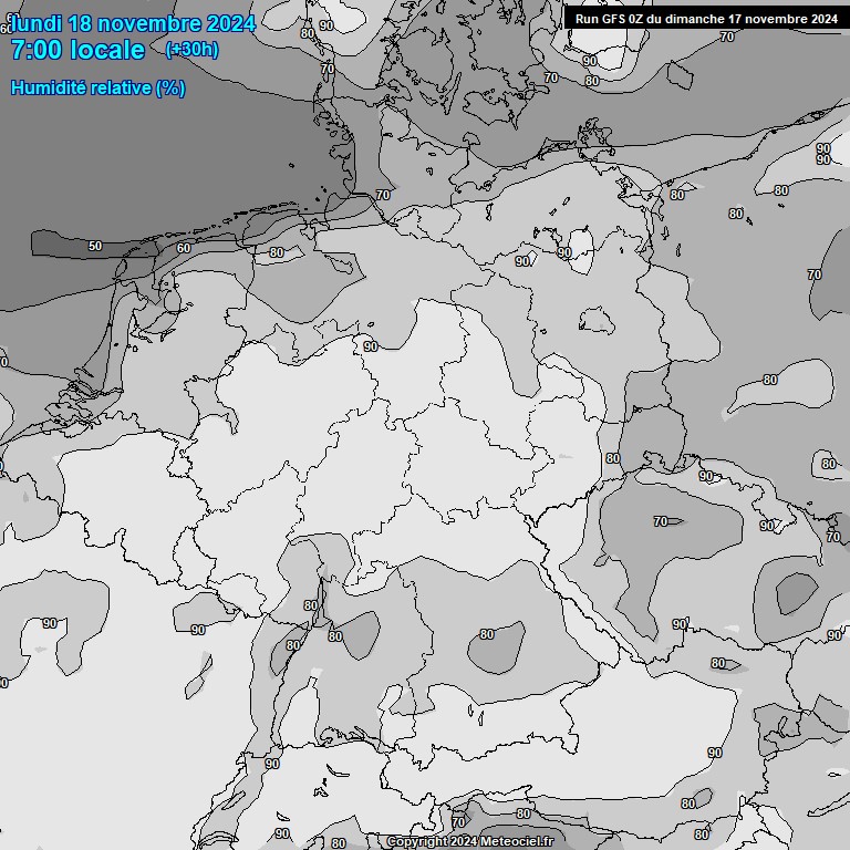 Modele GFS - Carte prvisions 