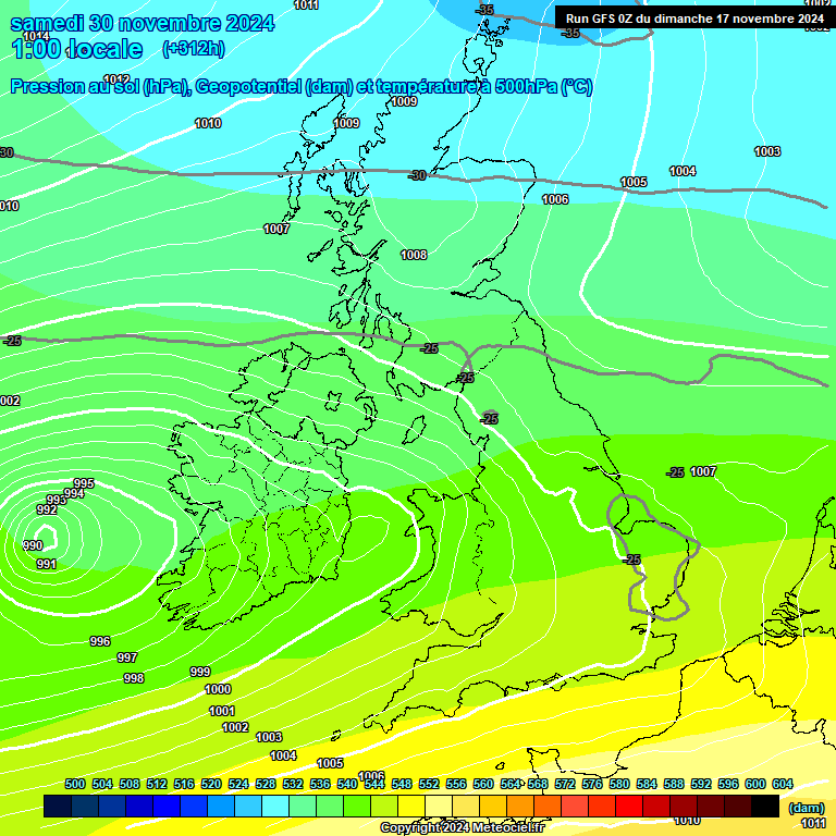 Modele GFS - Carte prvisions 