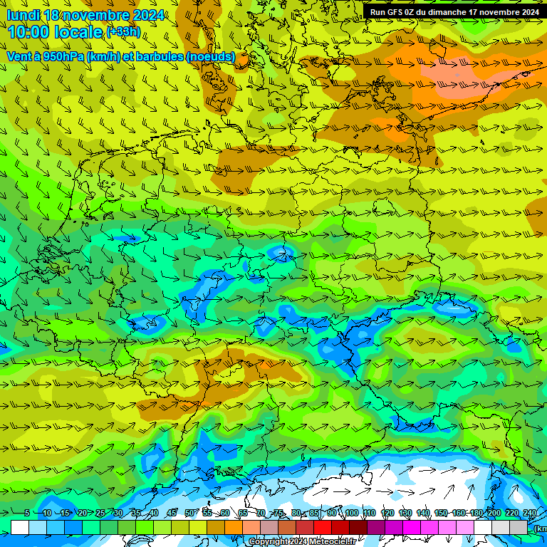 Modele GFS - Carte prvisions 