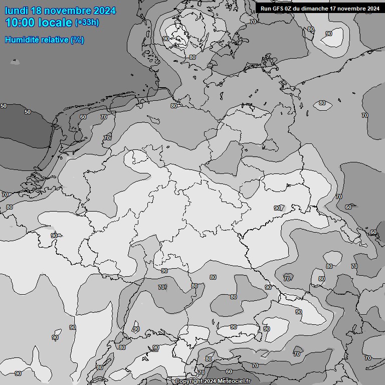 Modele GFS - Carte prvisions 