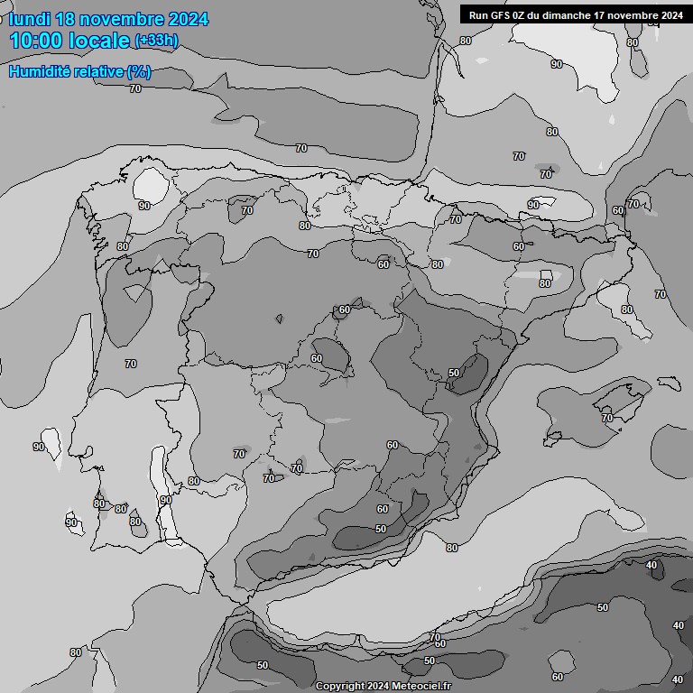 Modele GFS - Carte prvisions 