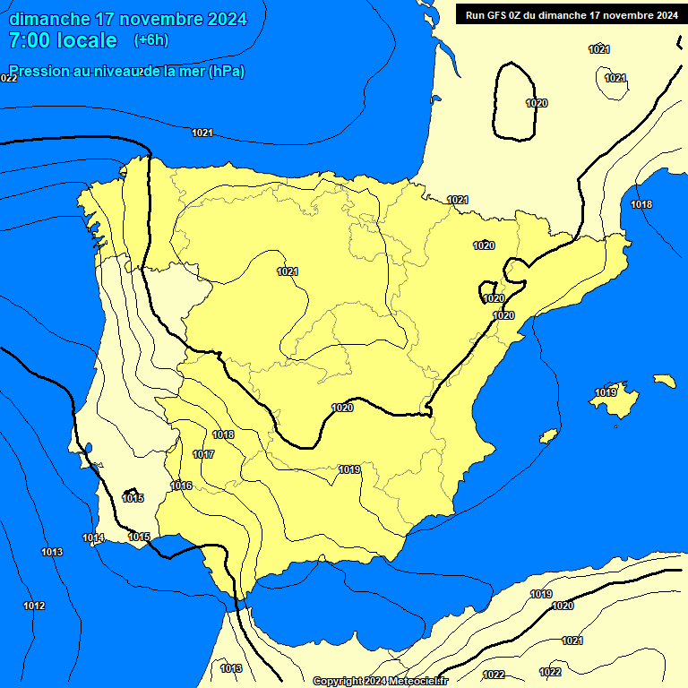 Modele GFS - Carte prvisions 