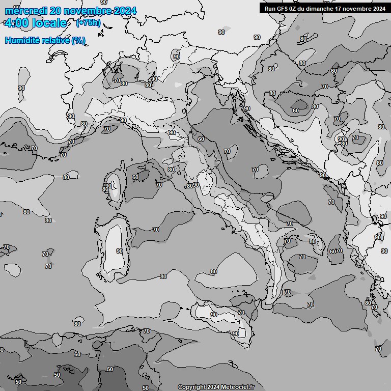 Modele GFS - Carte prvisions 