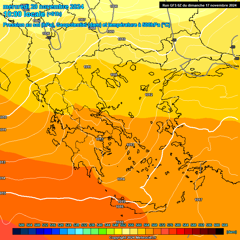 Modele GFS - Carte prvisions 