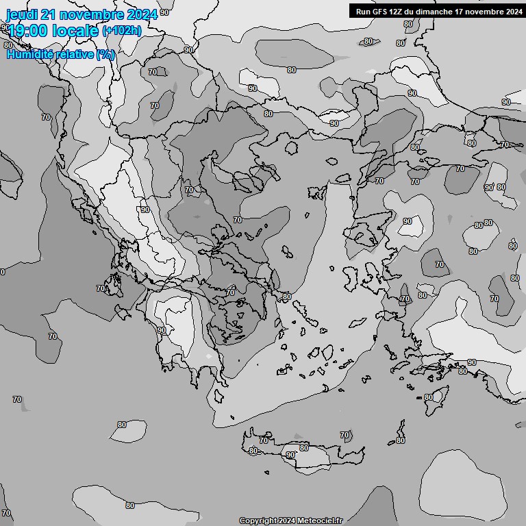 Modele GFS - Carte prvisions 