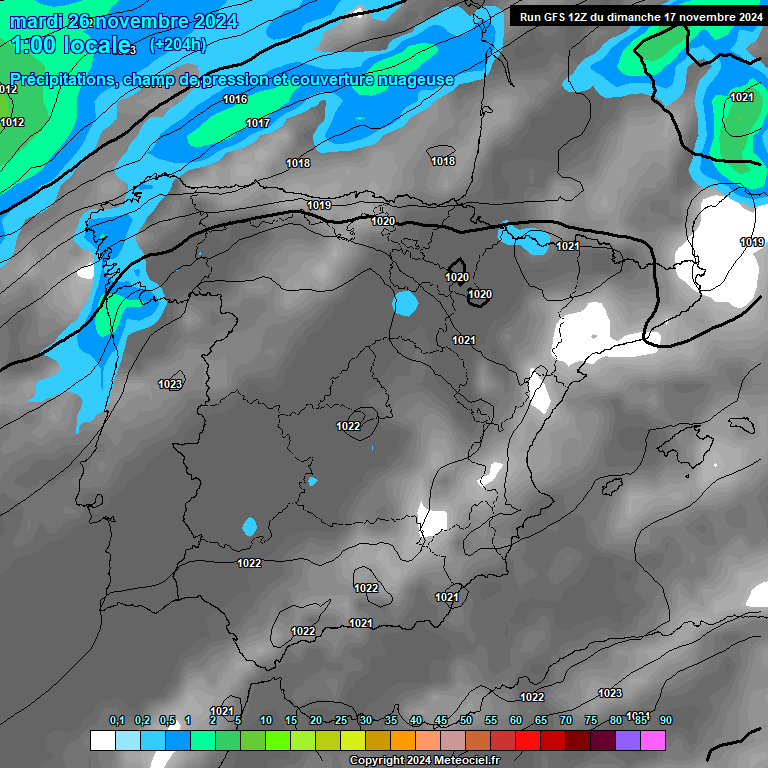 Modele GFS - Carte prvisions 