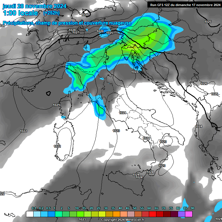 Modele GFS - Carte prvisions 