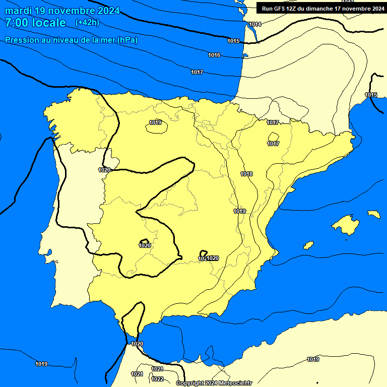 Modele GFS - Carte prvisions 