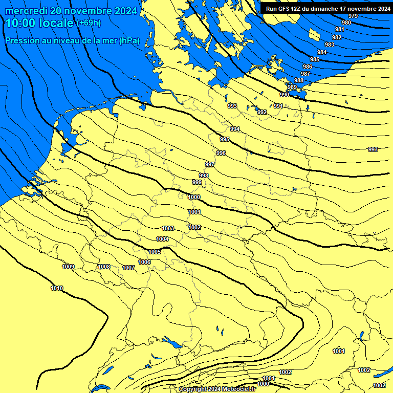 Modele GFS - Carte prvisions 