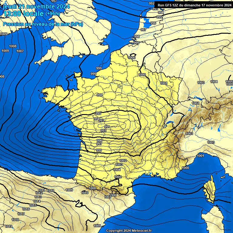 Modele GFS - Carte prvisions 