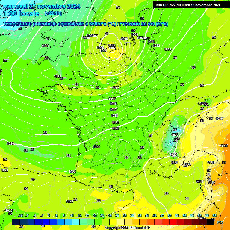 Modele GFS - Carte prvisions 