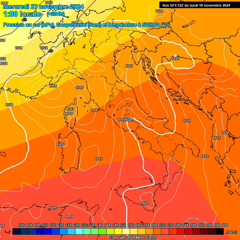 Modele GFS - Carte prvisions 