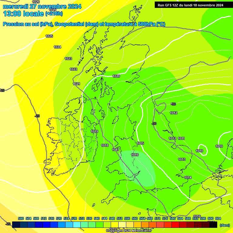 Modele GFS - Carte prvisions 