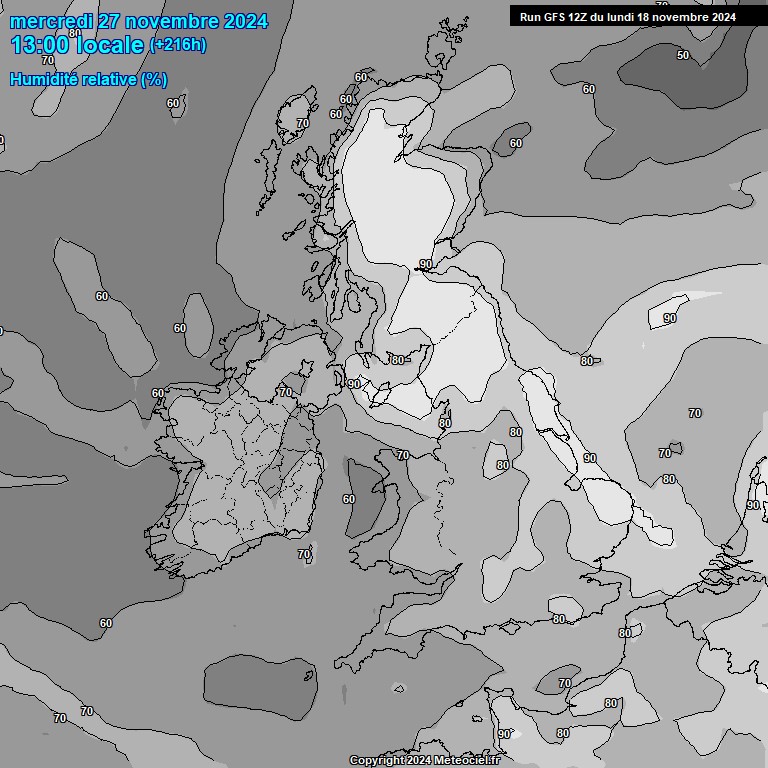 Modele GFS - Carte prvisions 