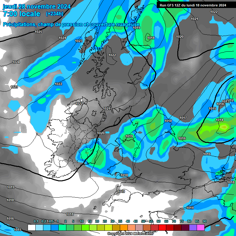 Modele GFS - Carte prvisions 