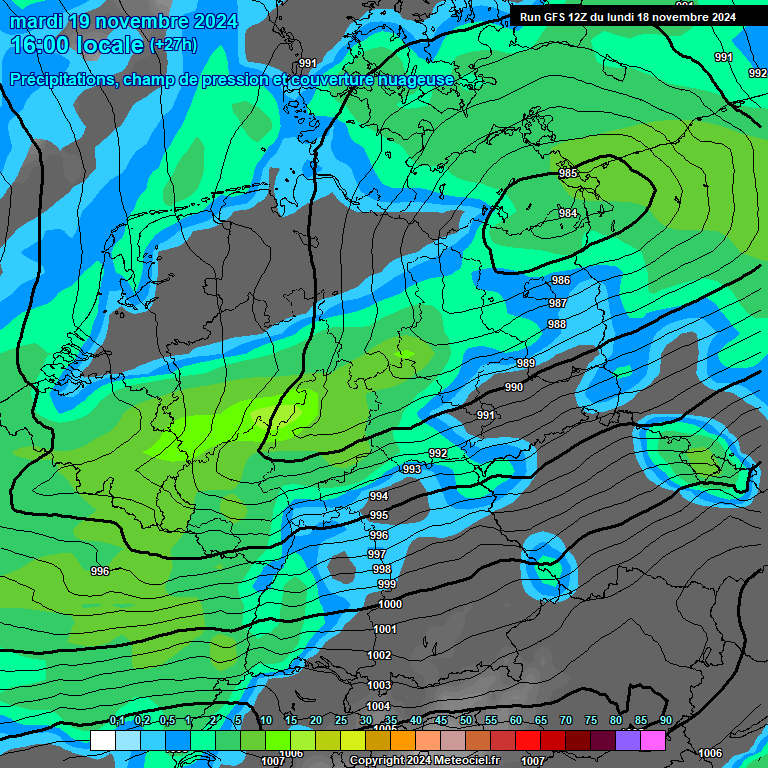 Modele GFS - Carte prvisions 