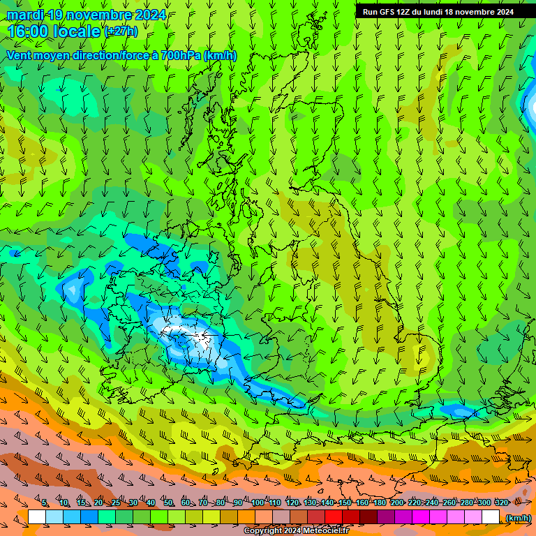 Modele GFS - Carte prvisions 