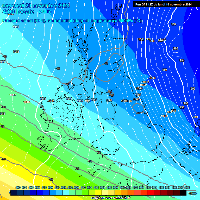 Modele GFS - Carte prvisions 