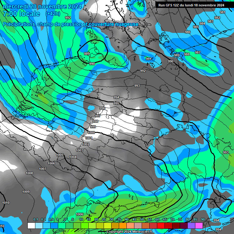 Modele GFS - Carte prvisions 