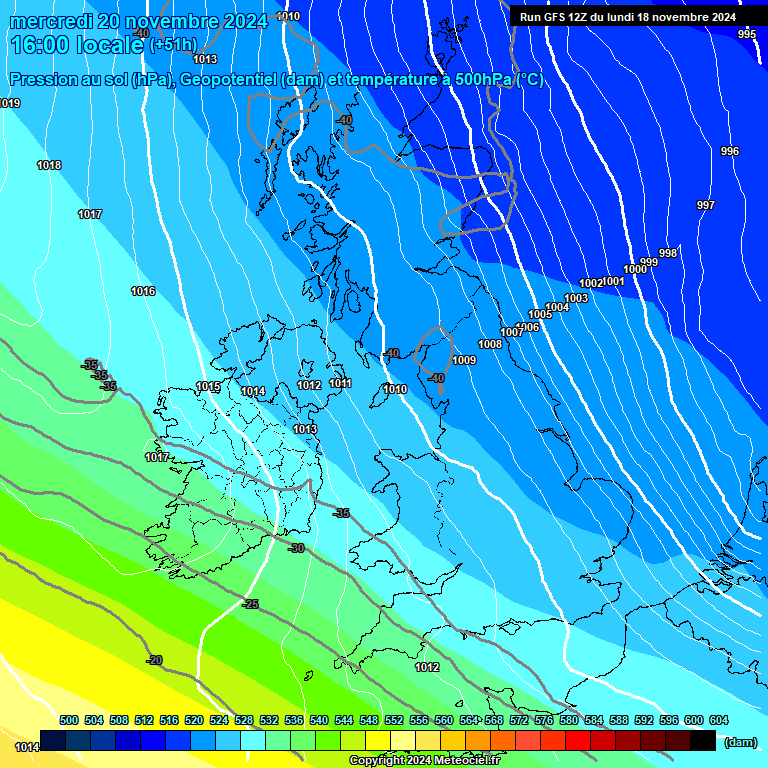 Modele GFS - Carte prvisions 