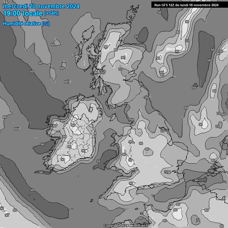 Modele GFS - Carte prvisions 