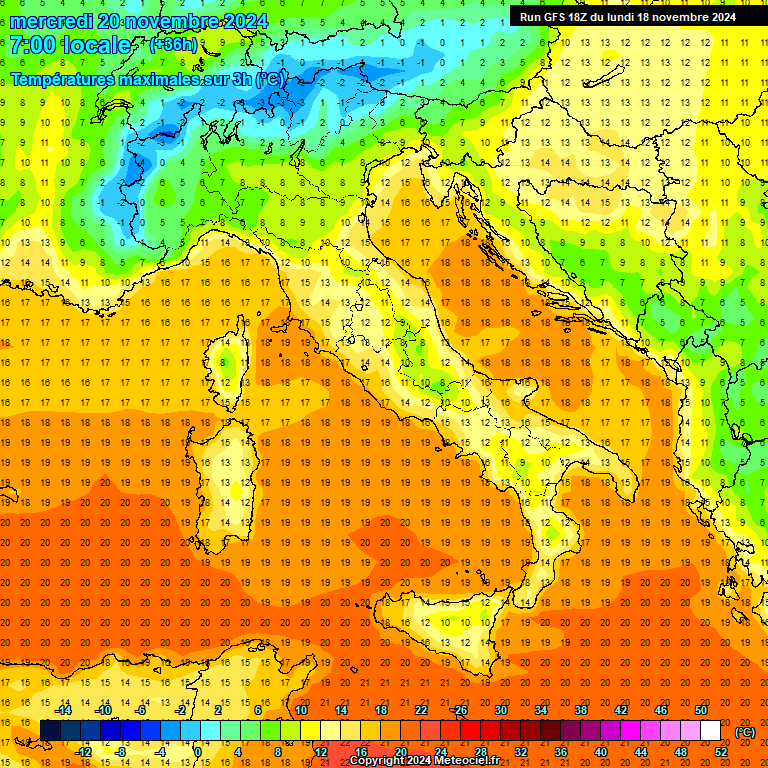 Modele GFS - Carte prvisions 