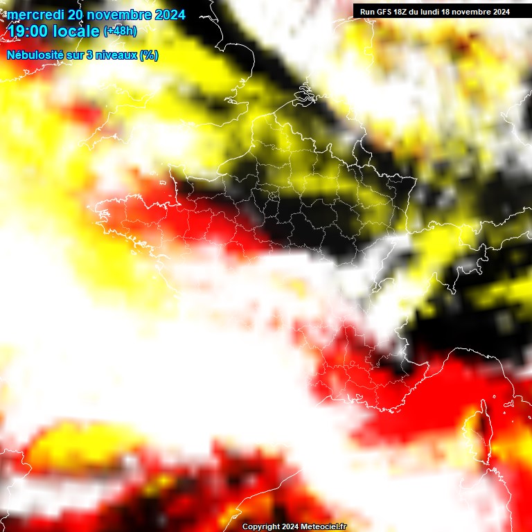 Modele GFS - Carte prvisions 