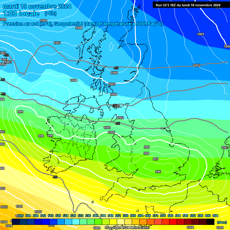 Modele GFS - Carte prvisions 