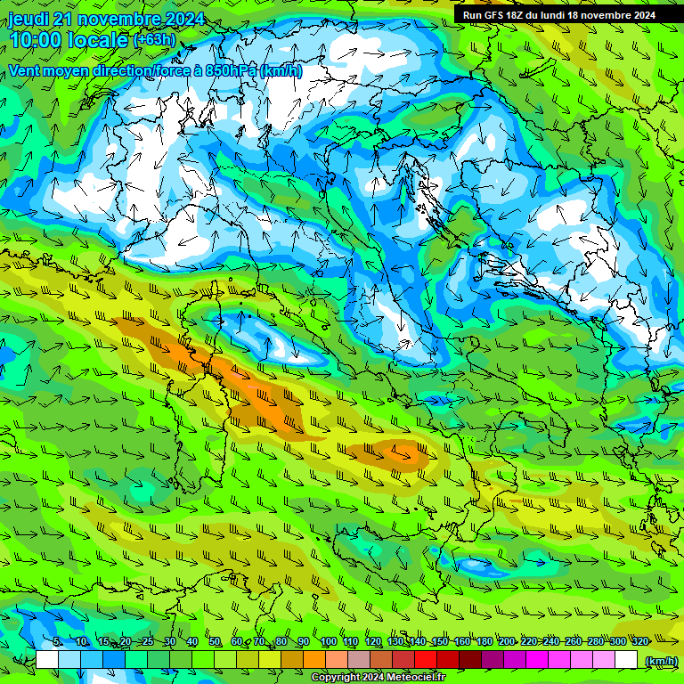 Modele GFS - Carte prvisions 