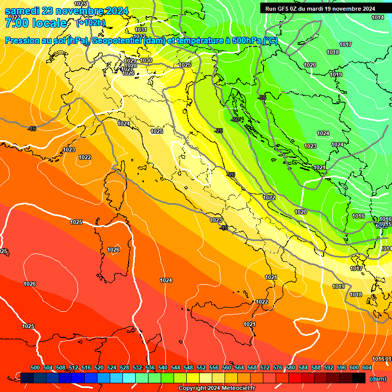 Modele GFS - Carte prvisions 