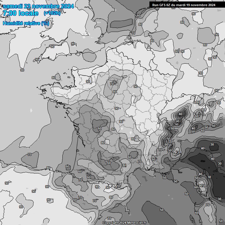 Modele GFS - Carte prvisions 